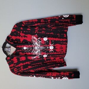 Midnight Witchy grunge VSCO hour tie dye cropped moon phase hoodie small